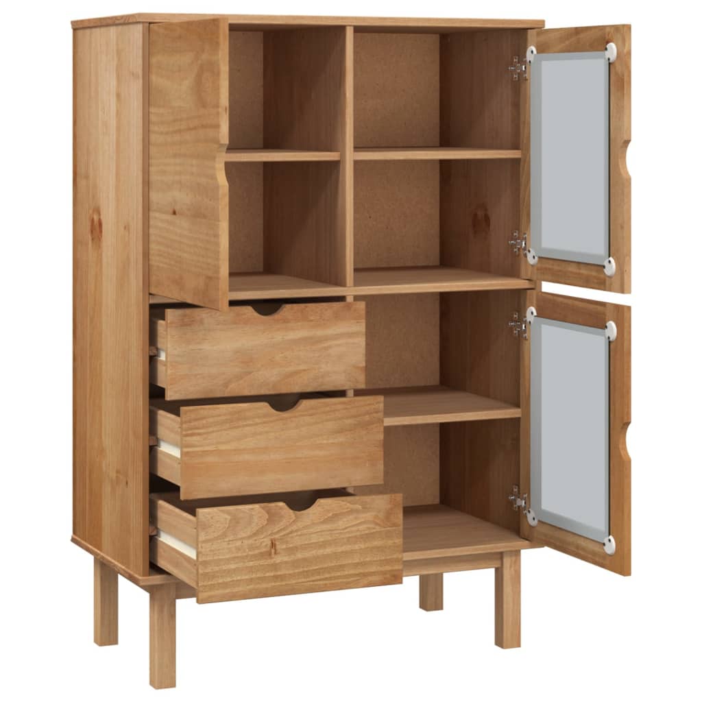Wooden Highboard With 3 Doors And 3 Drawers - Otta