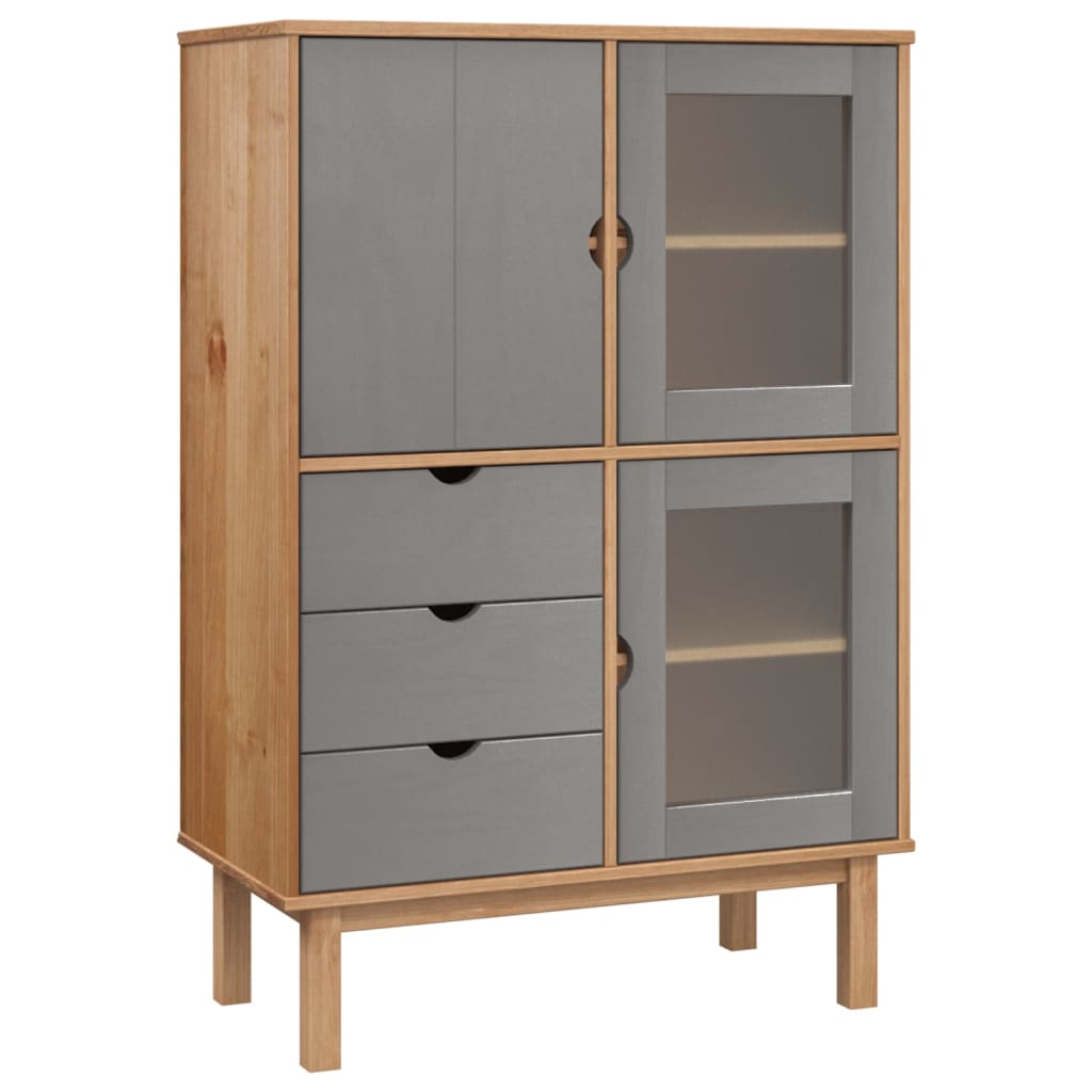 Wooden Highboard With 3 Doors And 3 Drawers - Otta
