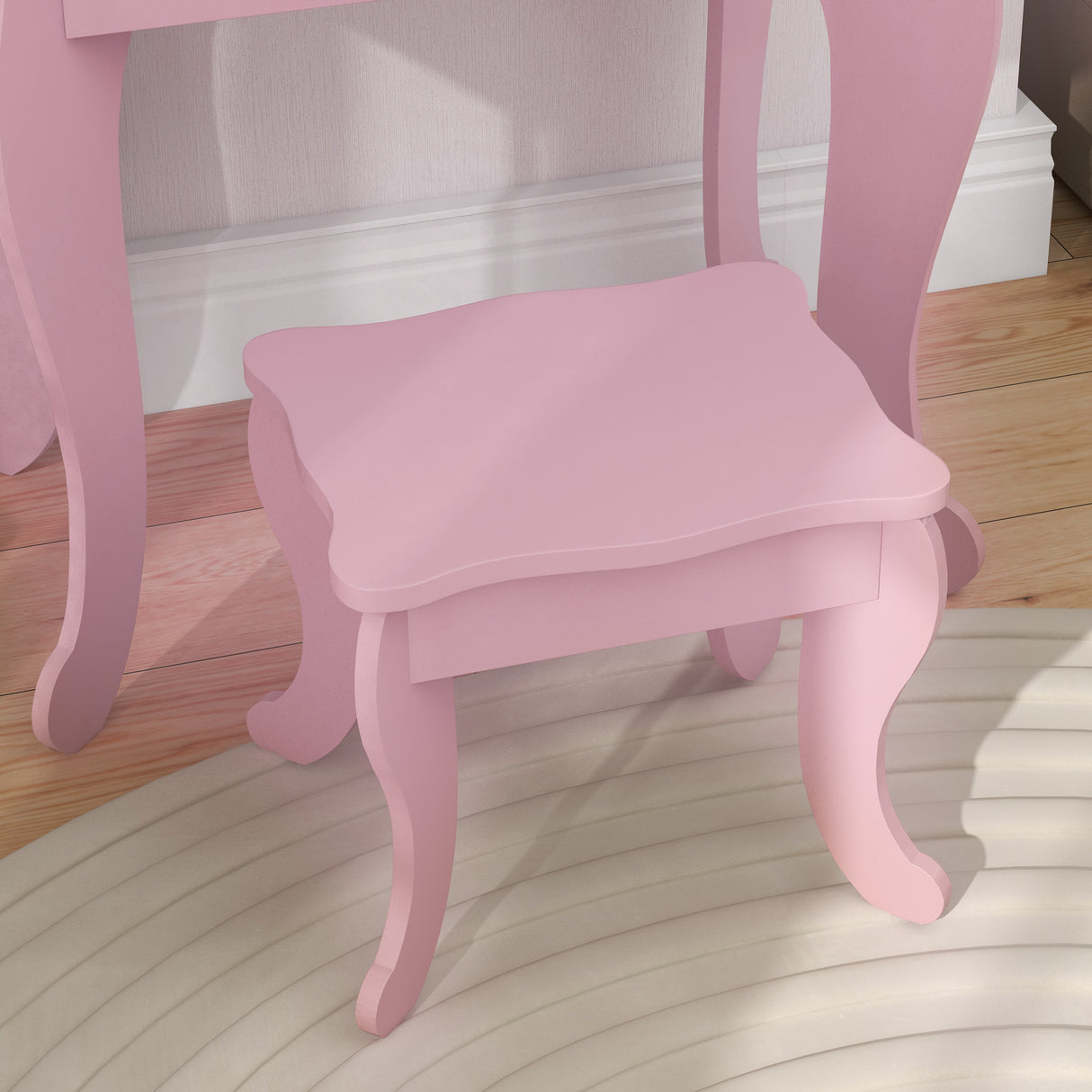 Wooden Kids Dressing Table Set 63cm Wide - Velmora