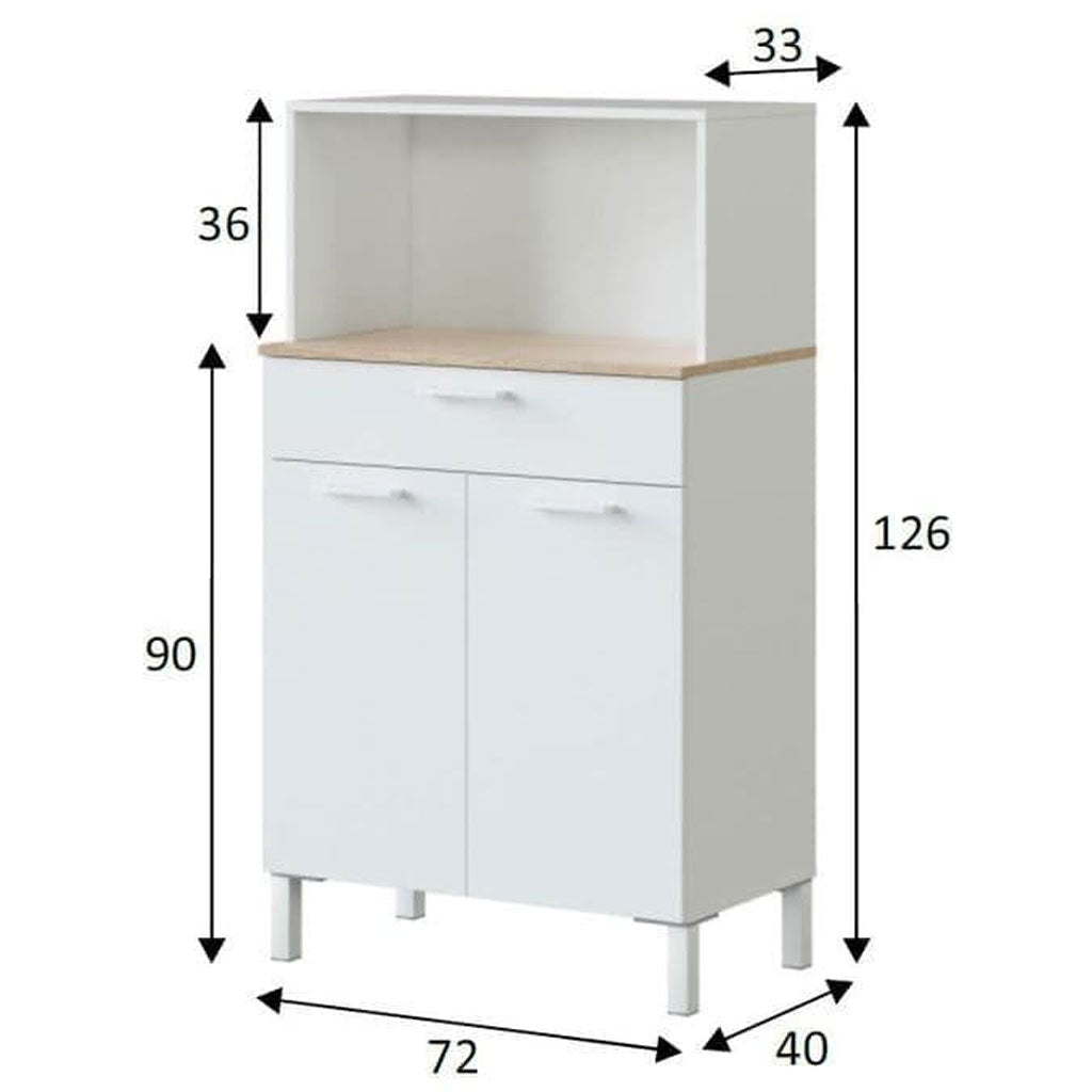 Wooden Kitchen Cabinet With 2 Doors And 1 Drawer - Denver