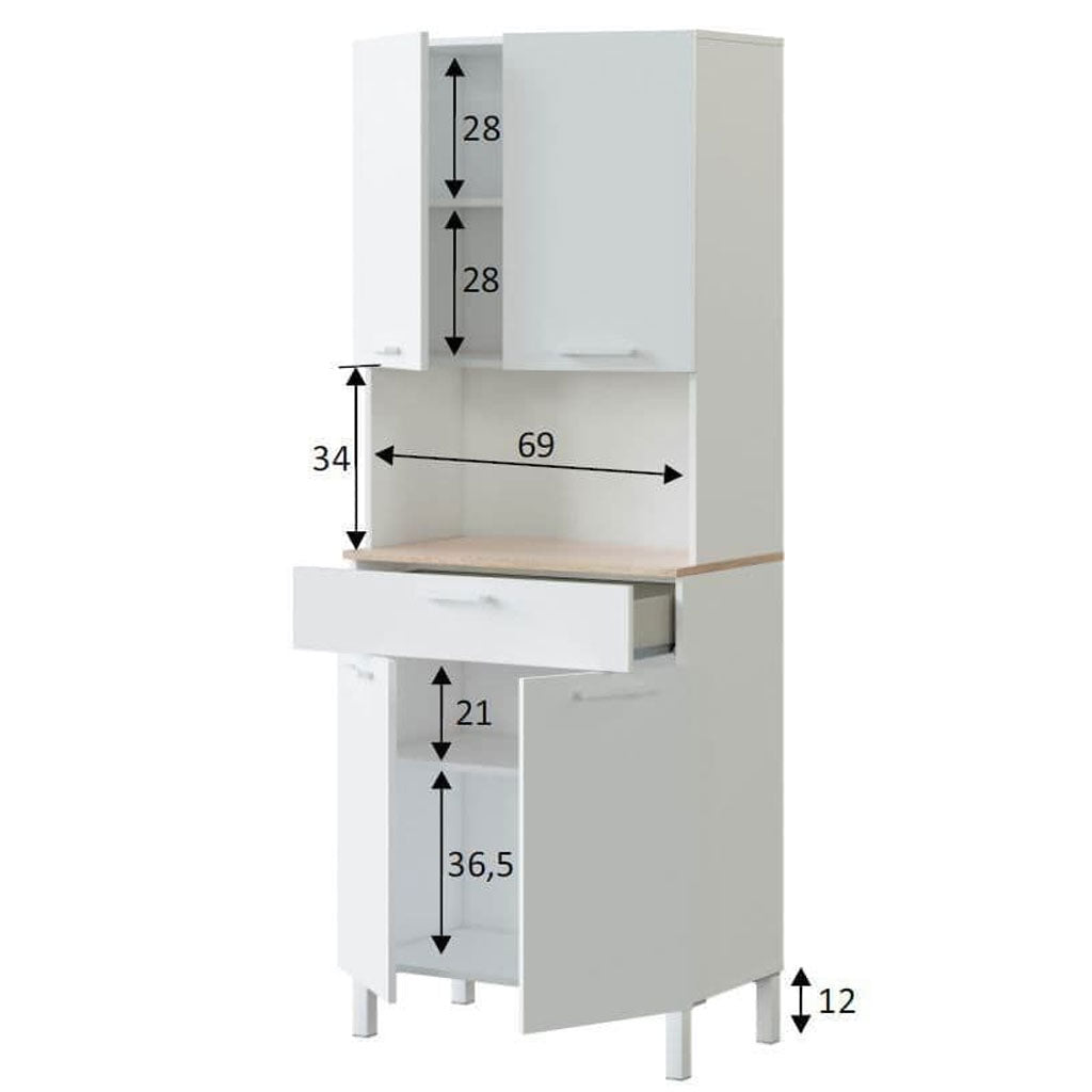 Wooden Kitchen Cabinet With 4 Doors And 1 Drawer - Denver