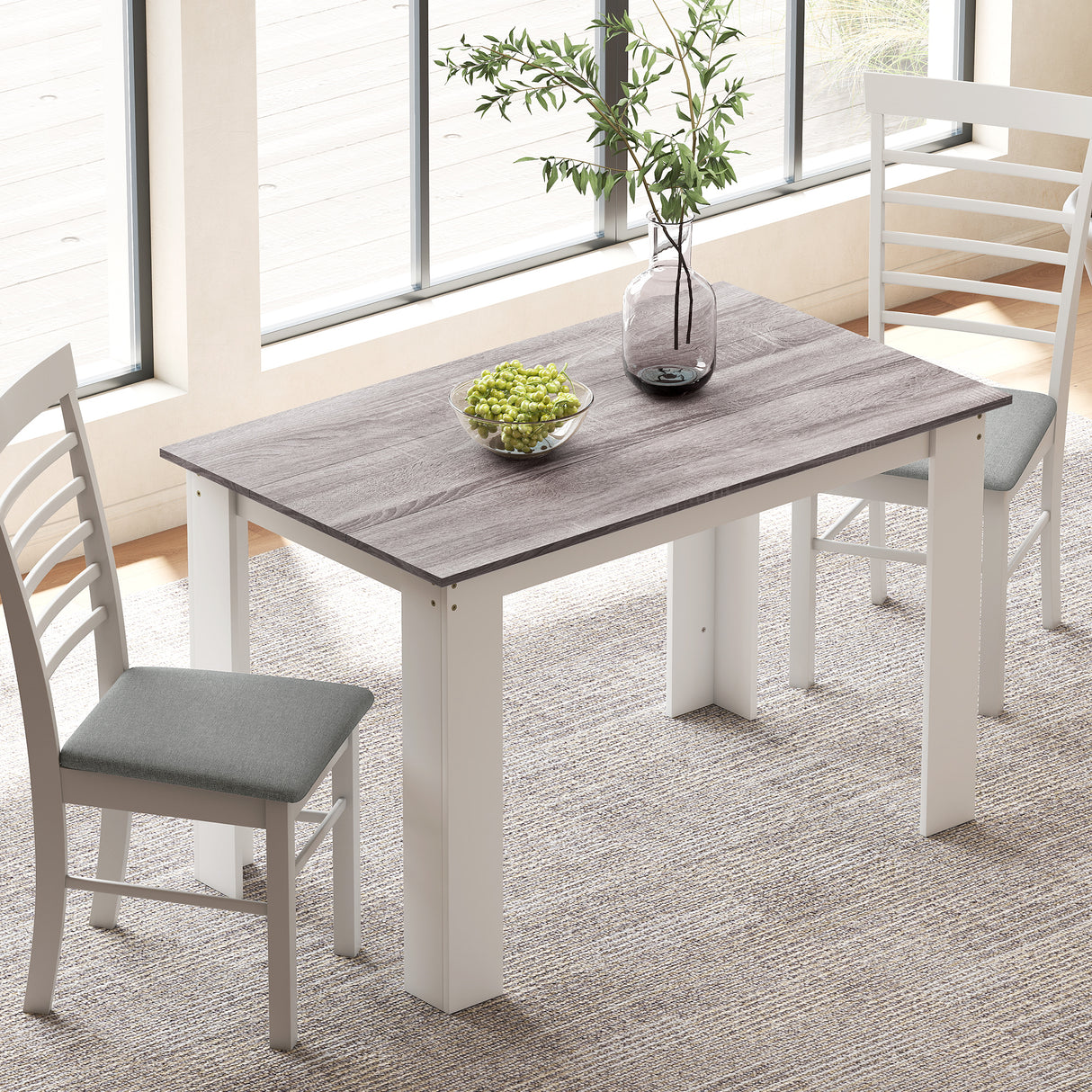 Wooden Kitchen Dining Table Rectangular for 4 to 6 People - Velmora