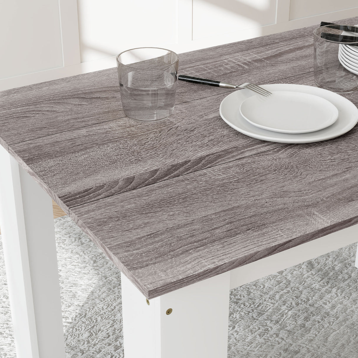 Wooden Kitchen Dining Table Rectangular for 4 to 6 People - Velmora