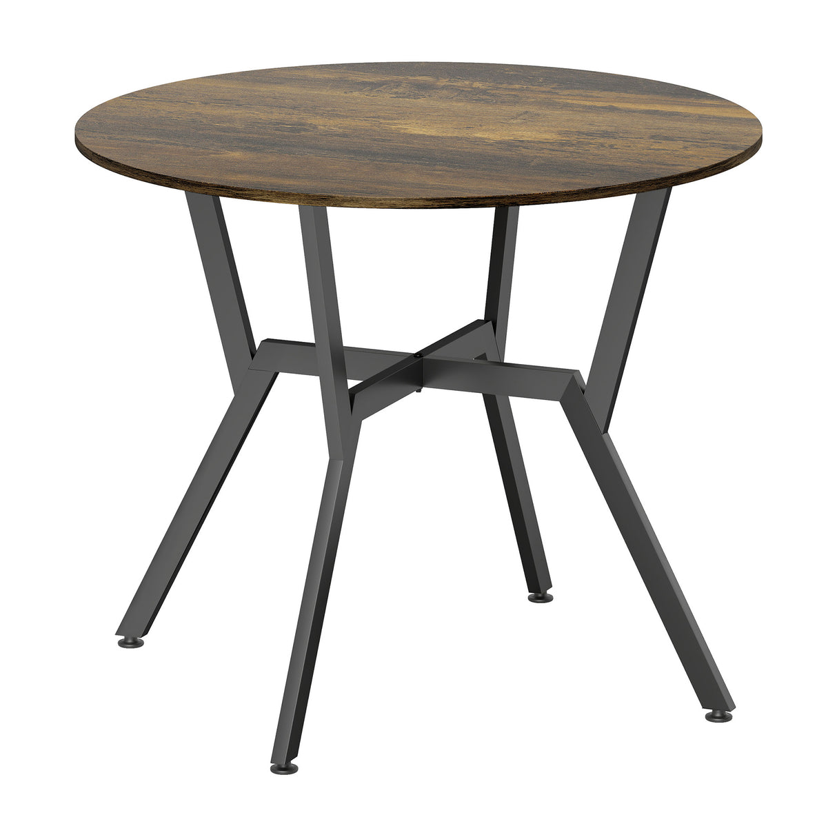 Wooden Kitchen Dining Table Round for 4 People - Velmora