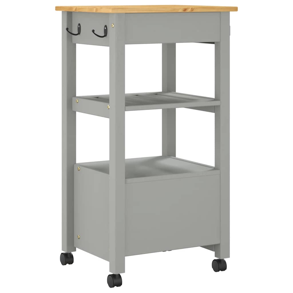 Wooden Kitchen Trolley 48cm Wide With 2 Drawers - Monza