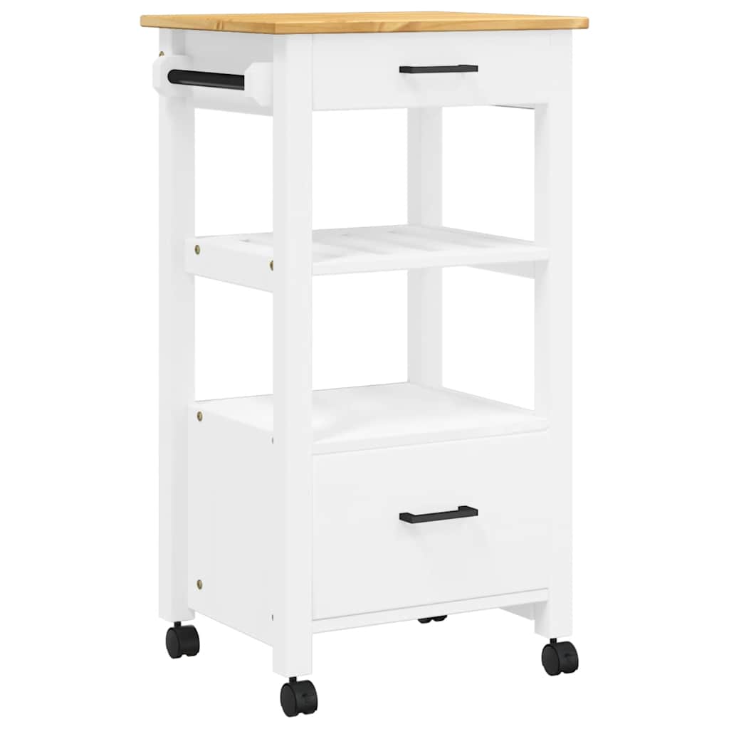 Wooden Kitchen Trolley 48cm Wide With 2 Drawers - Monza