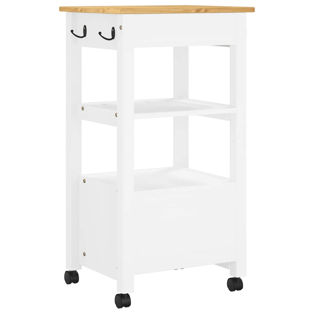 Wooden Kitchen Trolley 48cm Wide With 2 Drawers - Monza