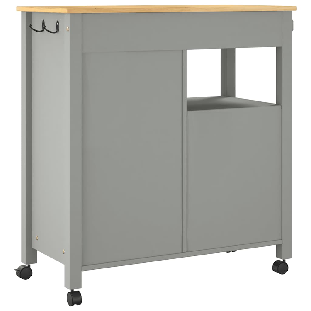 Wooden Kitchen Trolley 84cm Wide With 1 Door And 4 Drawers - Monza