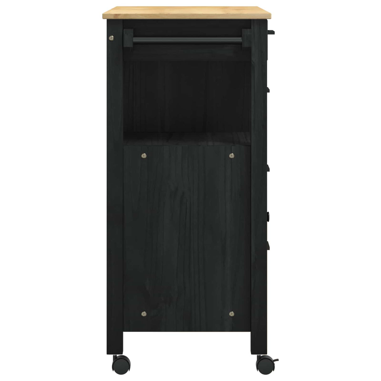 Wooden Kitchen Trolley 84cm Wide With 1 Door And 4 Drawers - Monza