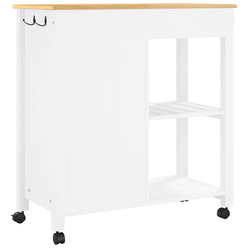 Wooden Kitchen Trolley 84cm Wide With 4 Drawers - Monza