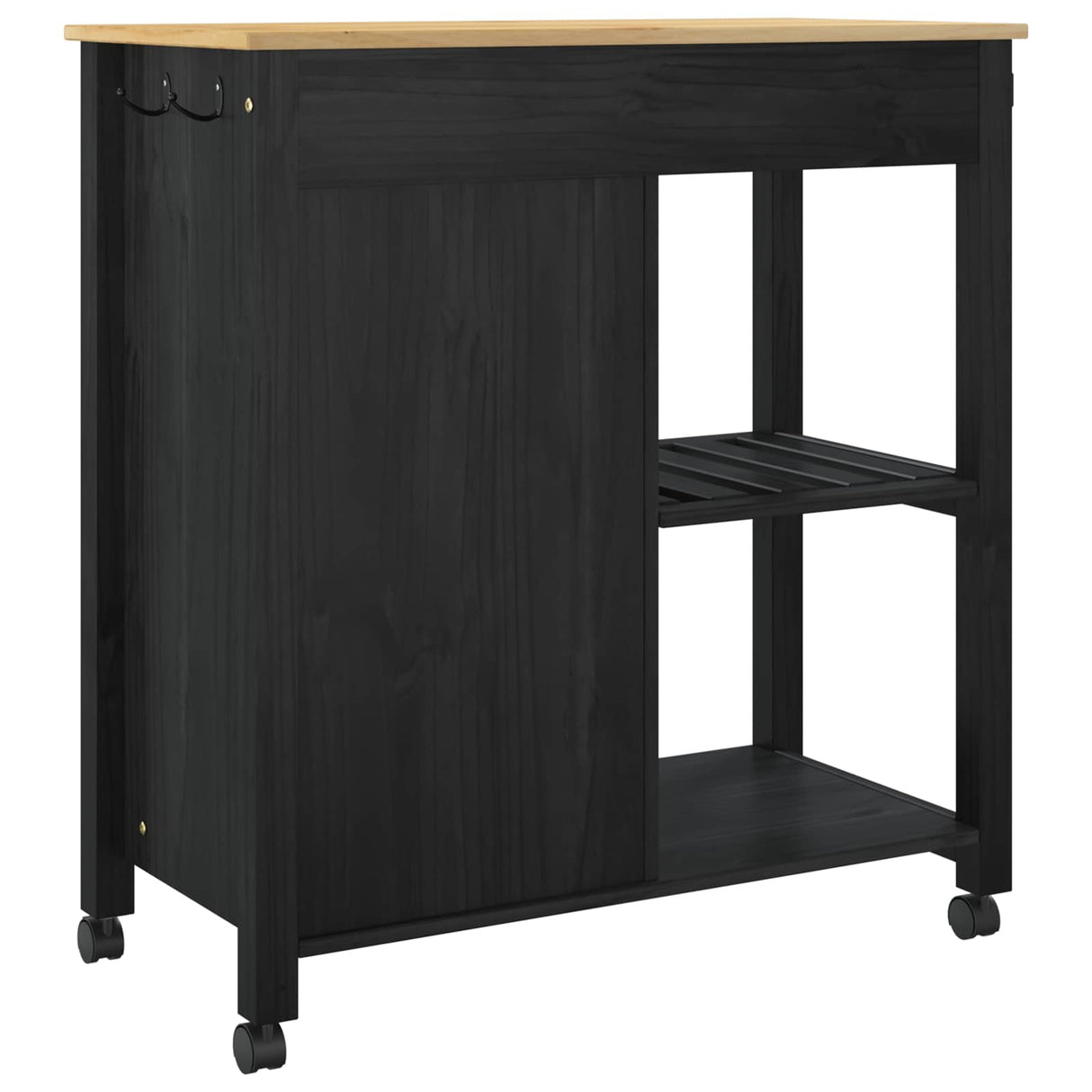 Wooden Kitchen Trolley 84cm Wide With 4 Drawers - Monza