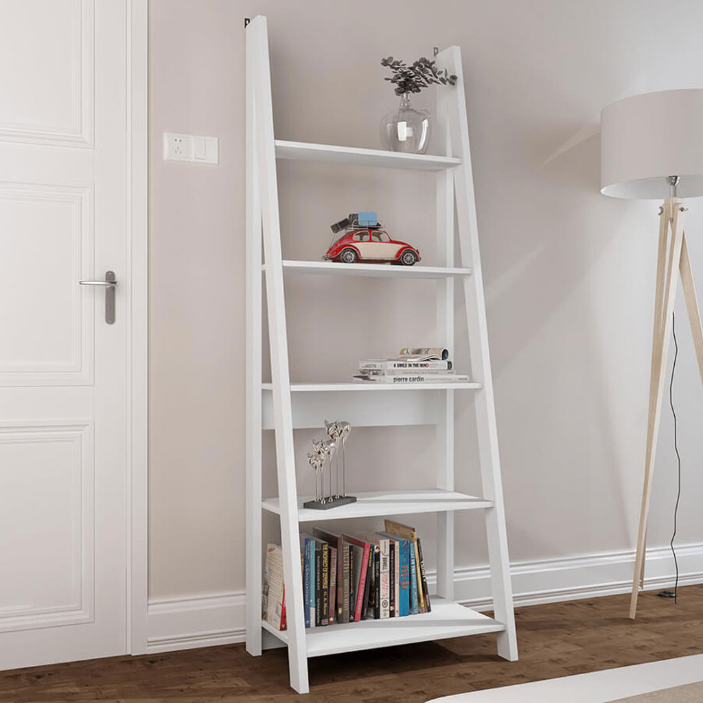 Wooden Ladder Bookcase - Tiva