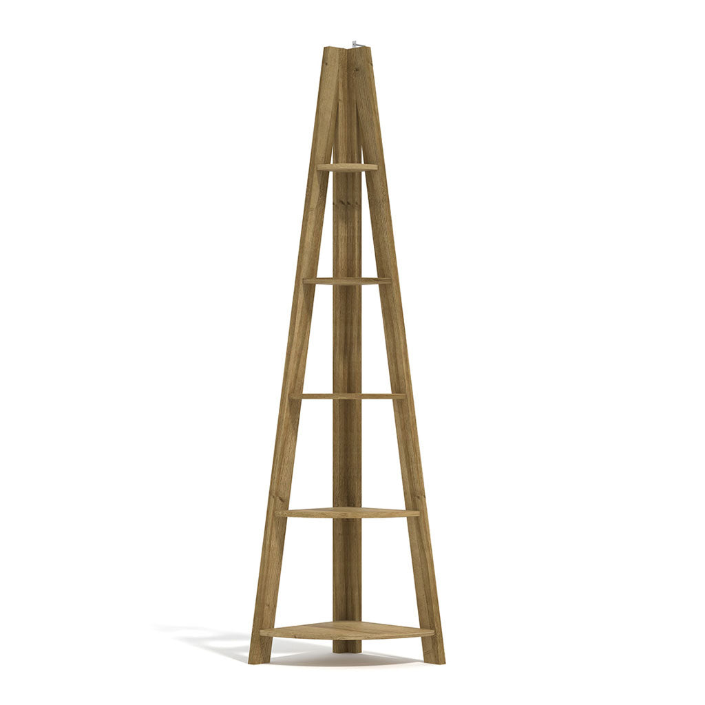 Wooden Ladder Shelving Unit Corner - Tiva