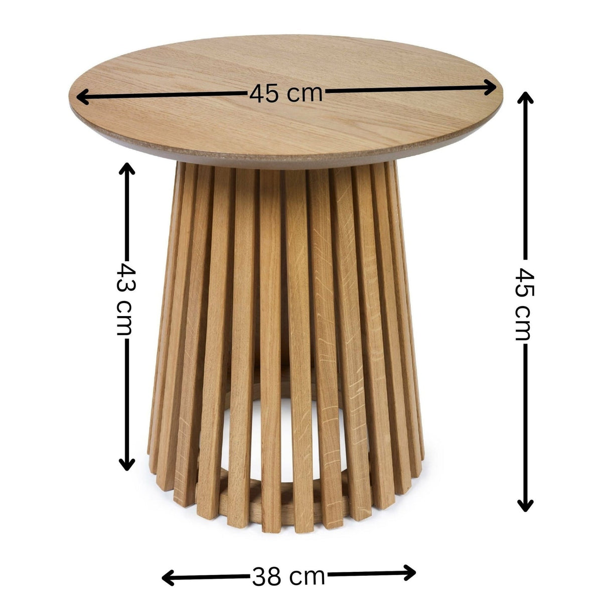 Wooden Lamp Table Round - Ollie