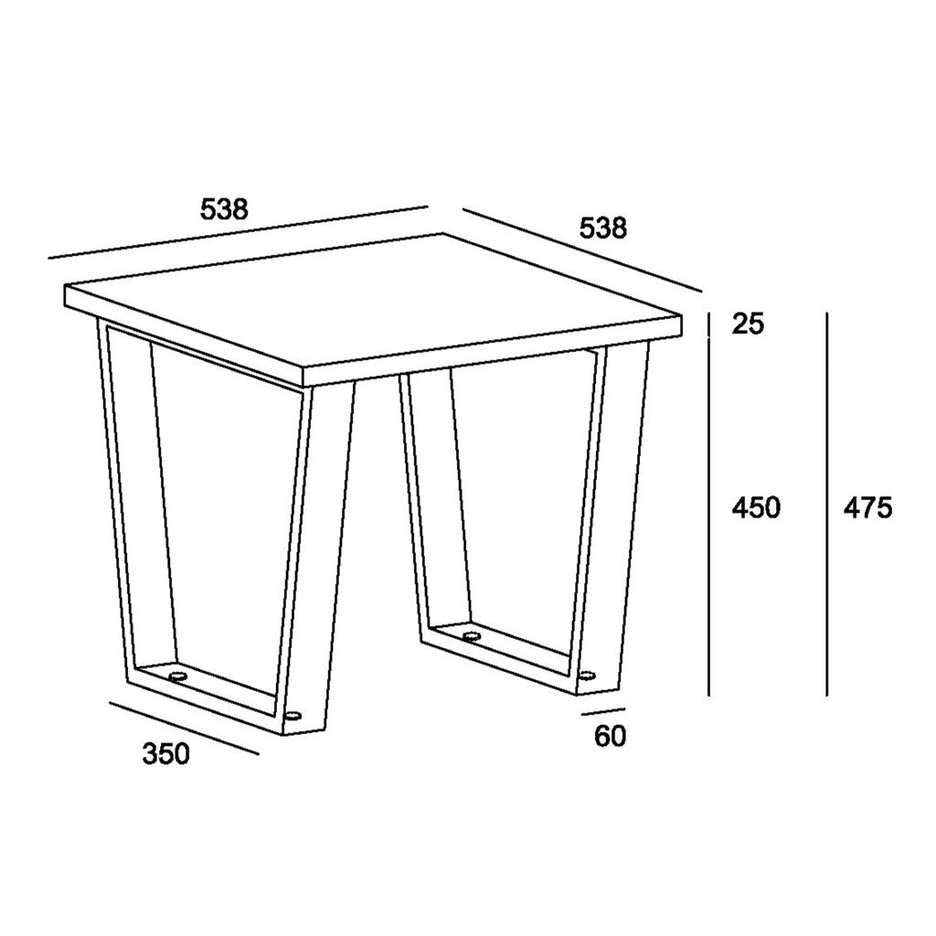 Wooden Lamp Table Square - Texas