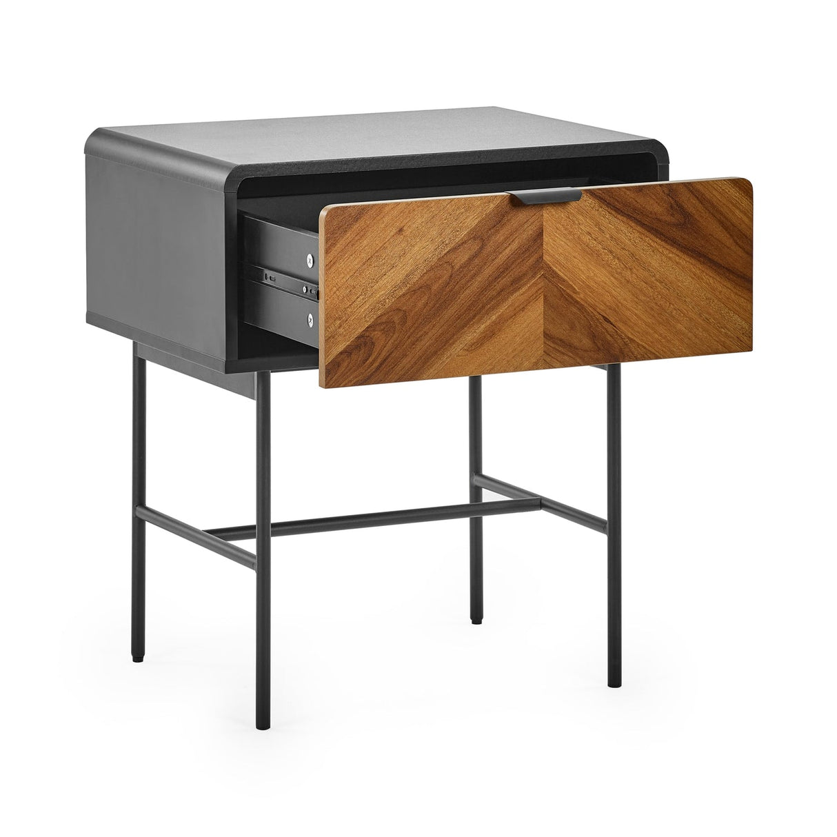 Wooden Lamp Table With 1 Drawer - Alvin