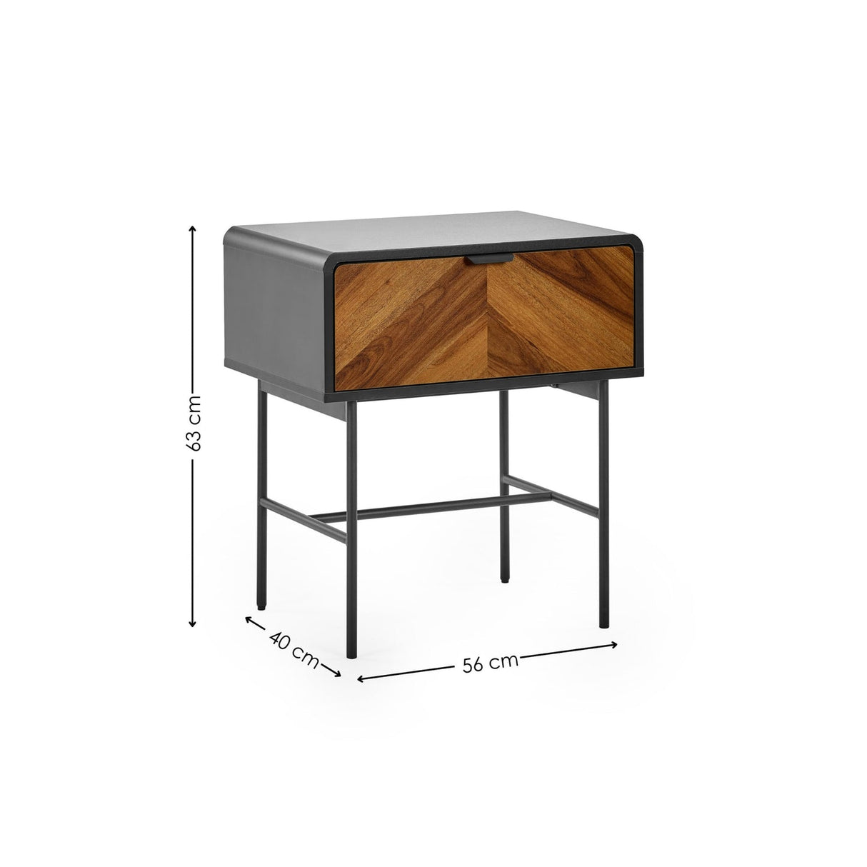 Wooden Lamp Table With 1 Drawer - Alvin