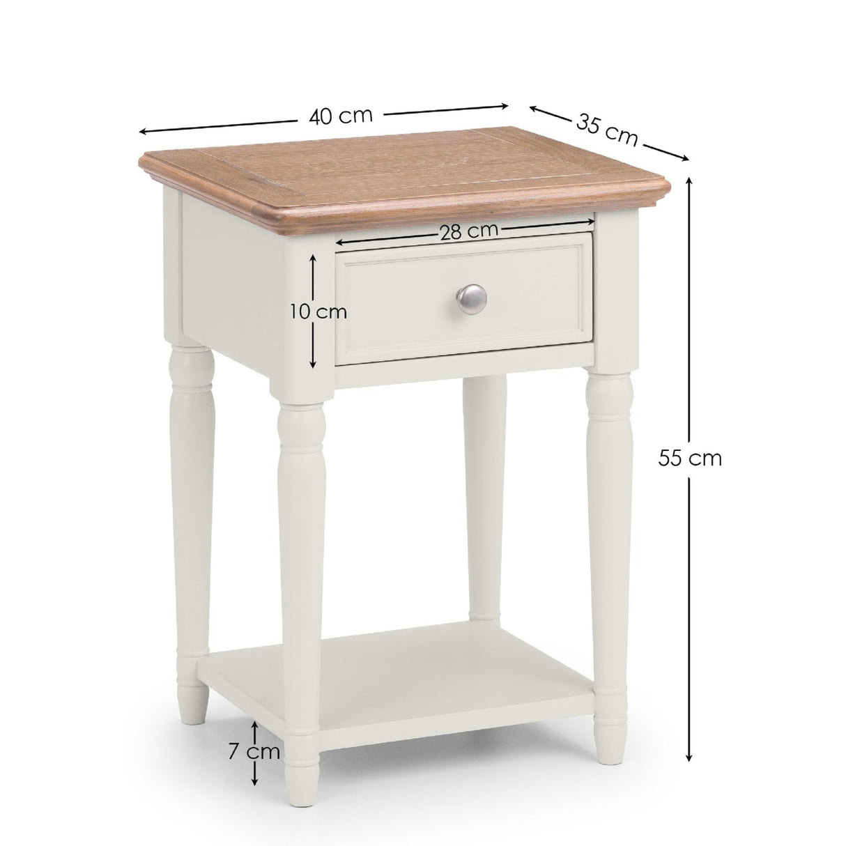 Wooden Lamp Table With 1 Drawer - Provence