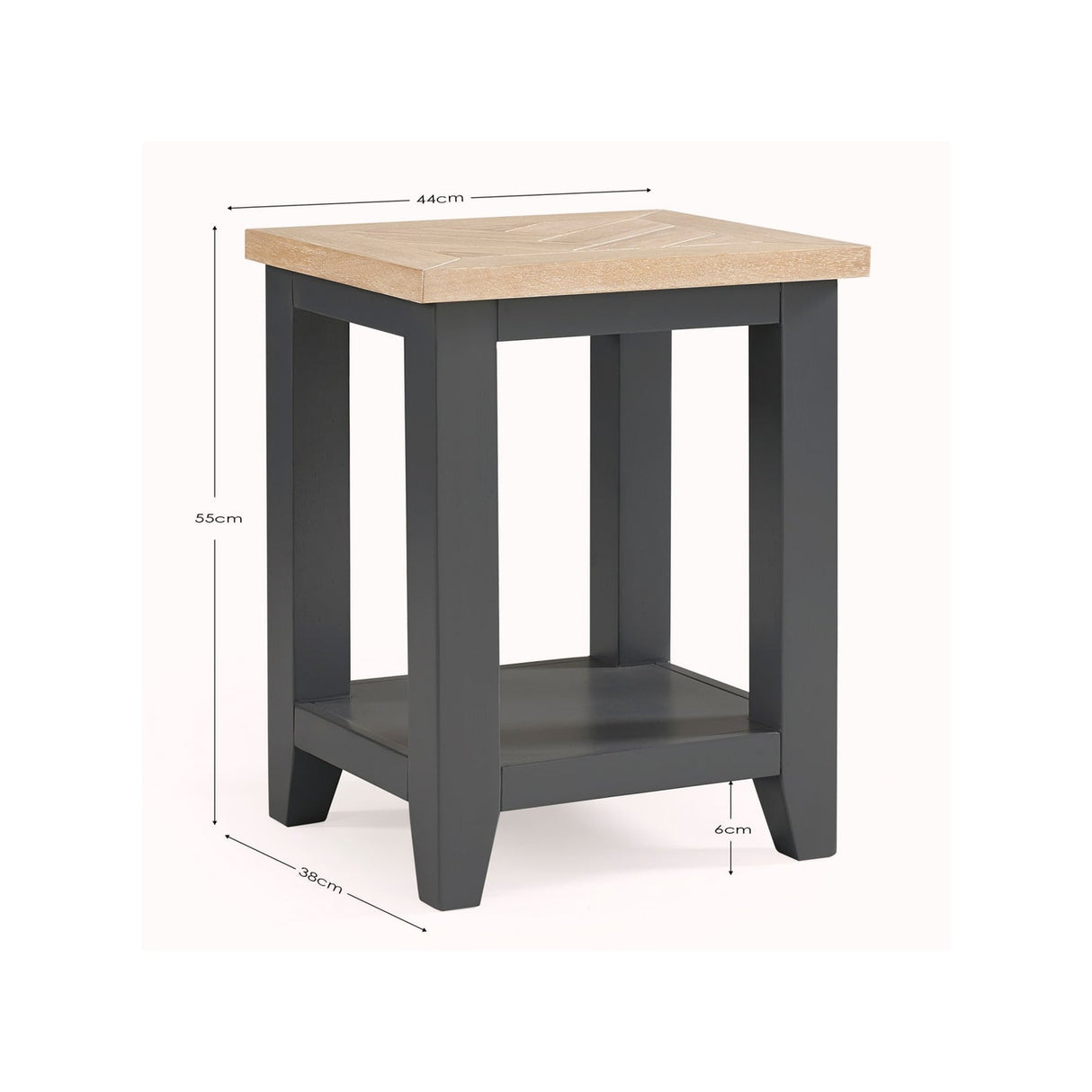 Wooden Lamp Table With 2 Drawers - Bordeaux