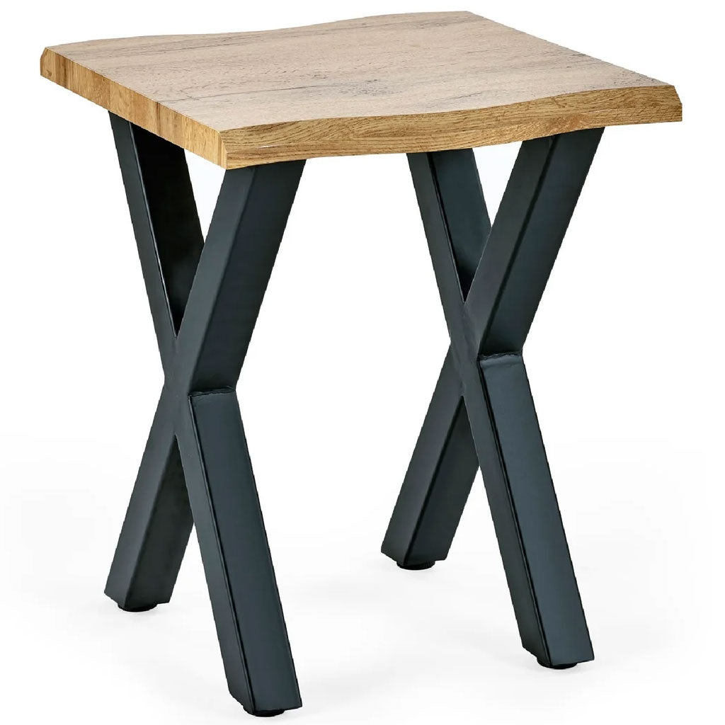 Wooden Lamp Table With Black Legs - Harvey