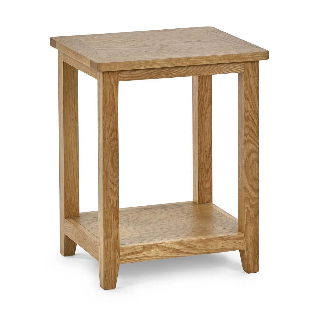 Wooden Lamp Table With Undershelf - Mallory
