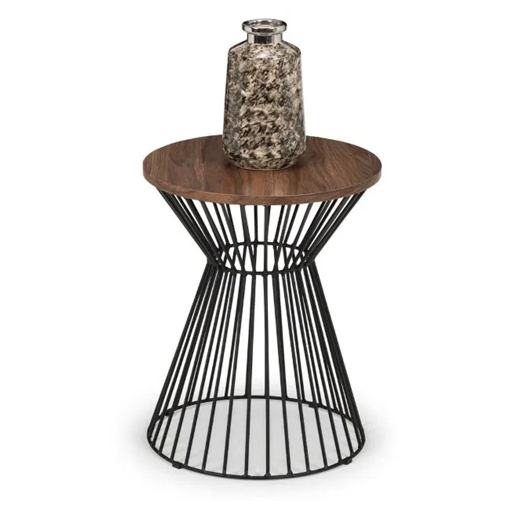 Wooden Lamp Table With Wire Frame Round - Jersey
