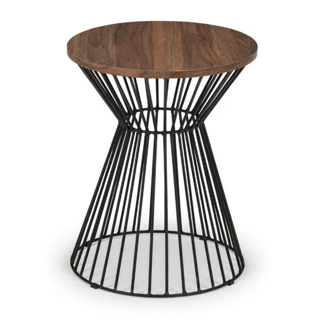 Wooden Lamp Table With Wire Frame Round - Jersey