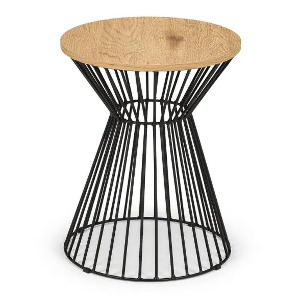 Wooden Lamp Table With Wire Frame Round - Jersey