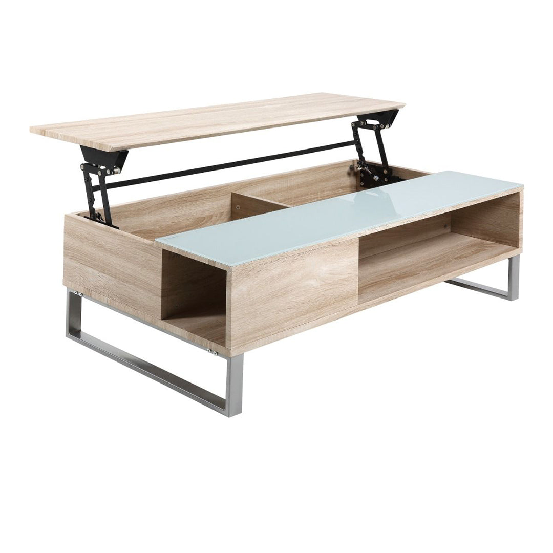 Wooden Lift Up Coffee Table With Glass Top - Azalea