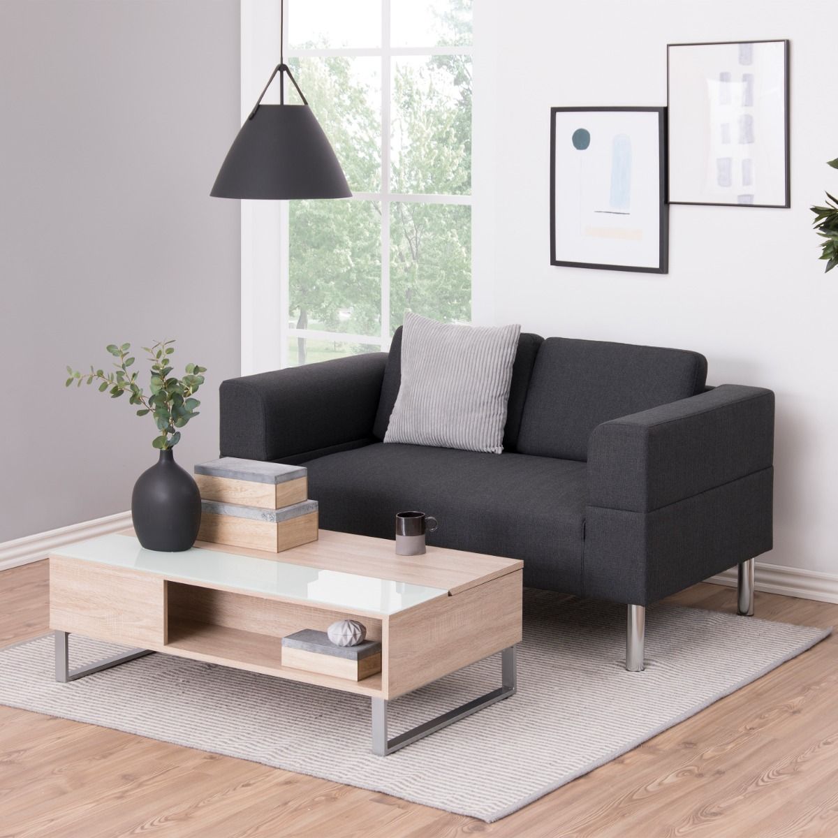 Wooden Lift Up Coffee Table With Glass Top - Azalea