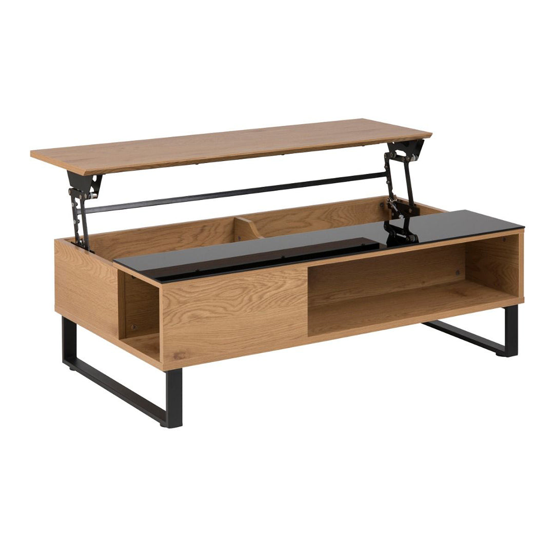 Wooden Lift Up Coffee Table With Glass Top - Azalea