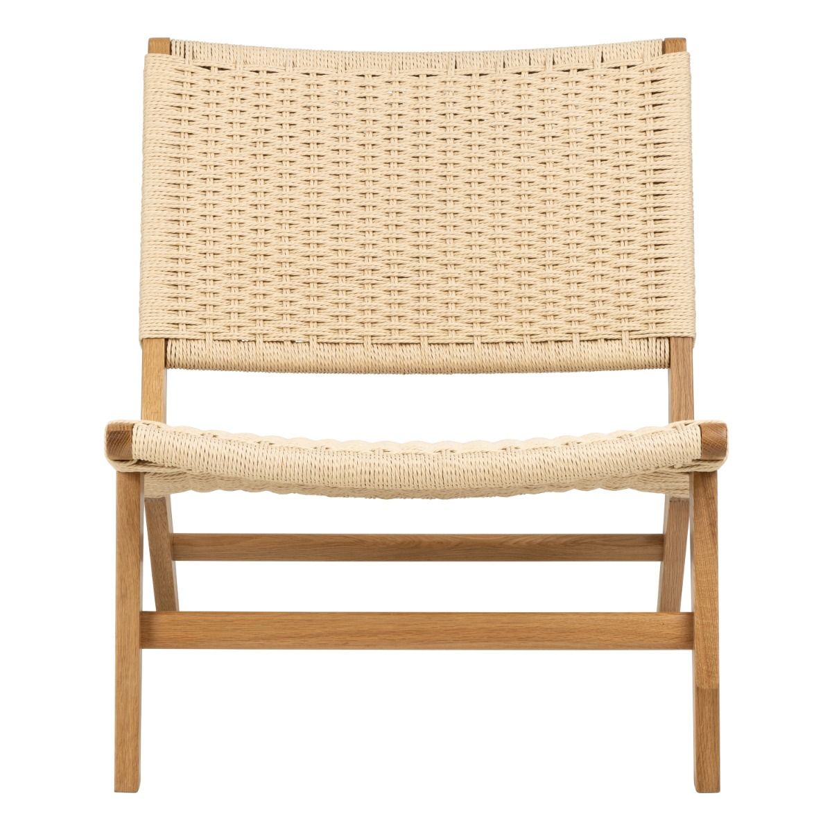 Wooden Lounge Chair With Woven Paper Plaits - Carson