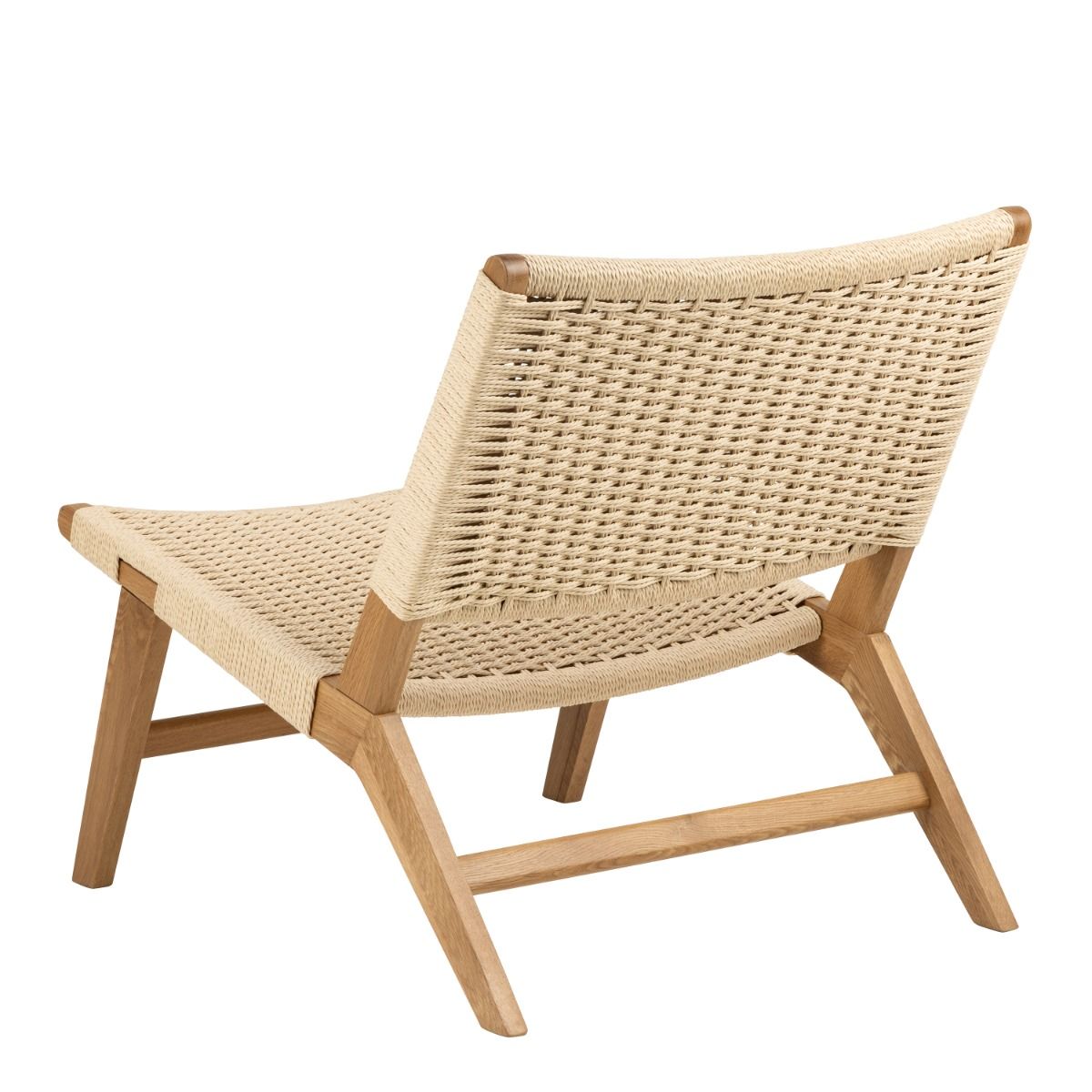 Wooden Lounge Chair With Woven Paper Plaits - Carson