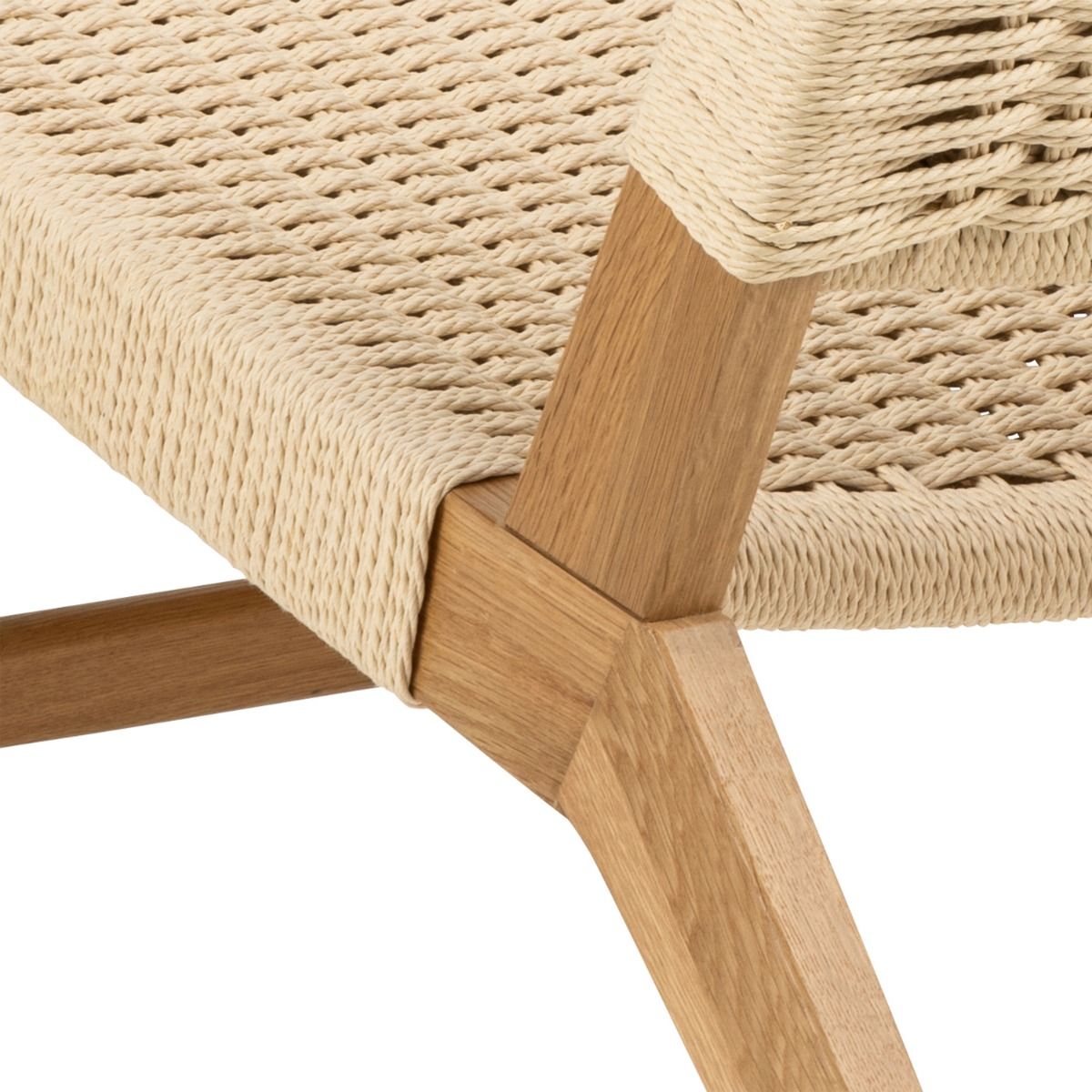 Wooden Lounge Chair With Woven Paper Plaits - Carson