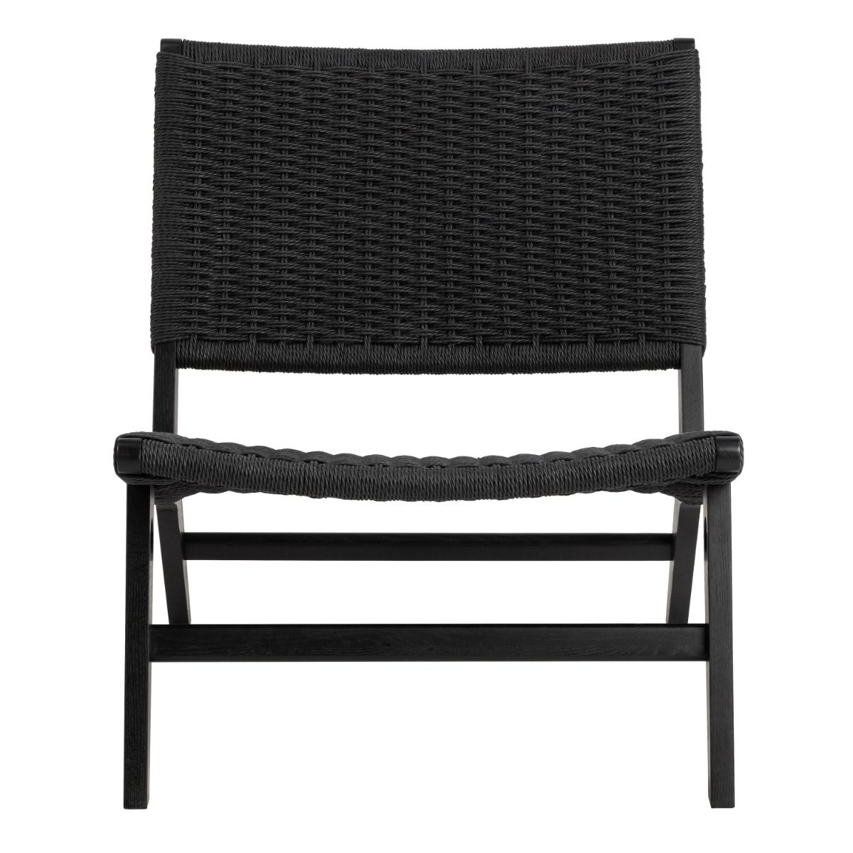 Wooden Lounge Chair With Woven Paper Plaits - Carson