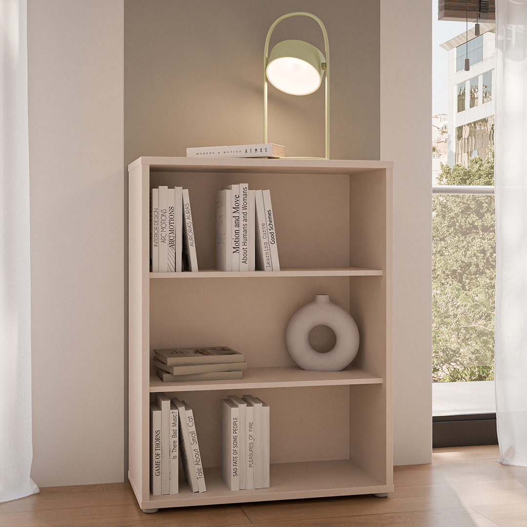 Wooden Low Bookcase Wide With 2 Shelves - Alice Springs