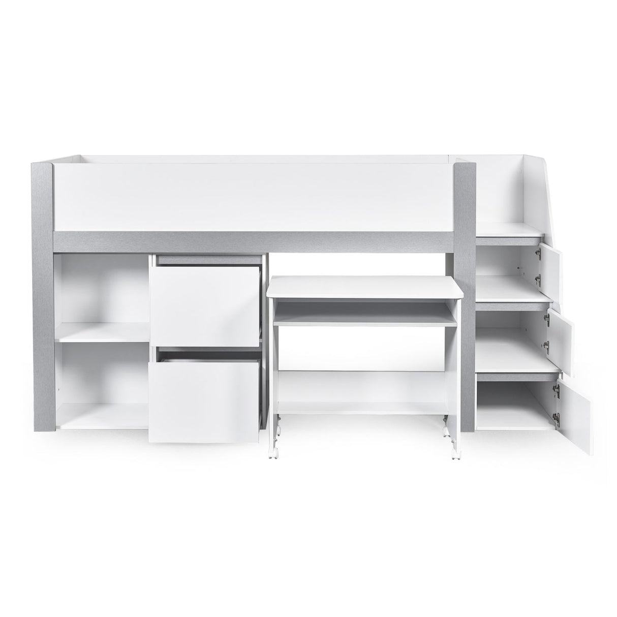 Wooden Mid Sleeper Bed With Ladder - Gaia
