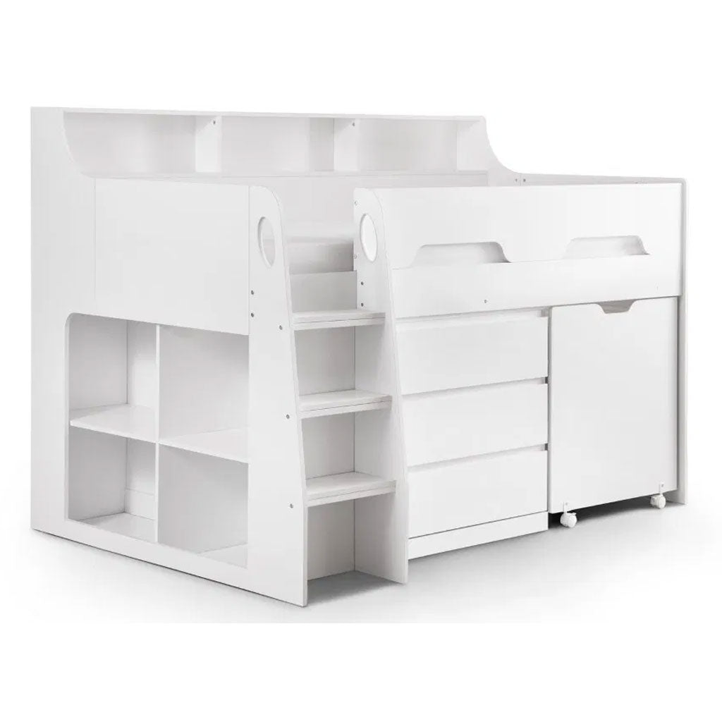 Wooden Mid Sleeper Bed With Ladder - Jupiter