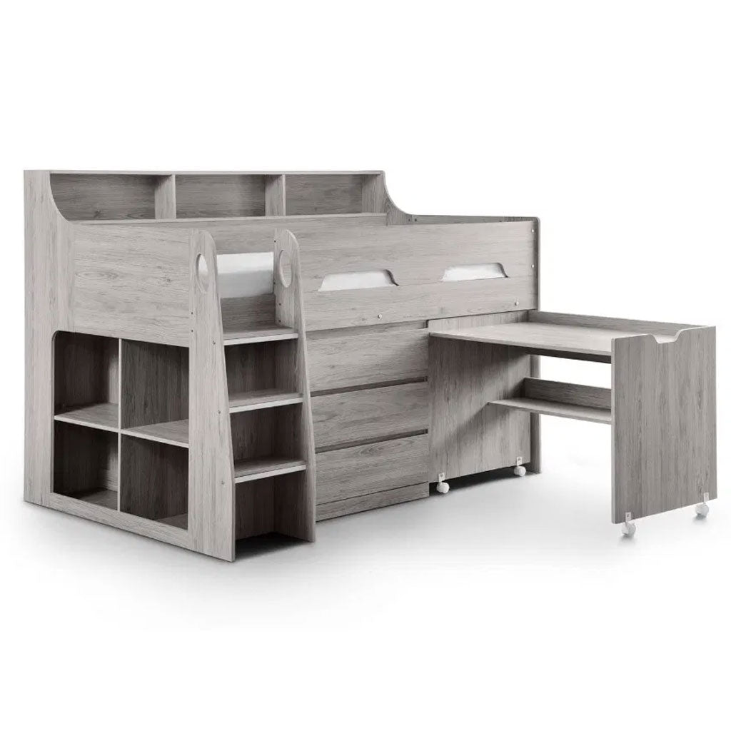 Wooden Mid Sleeper Bed With Ladder - Jupiter