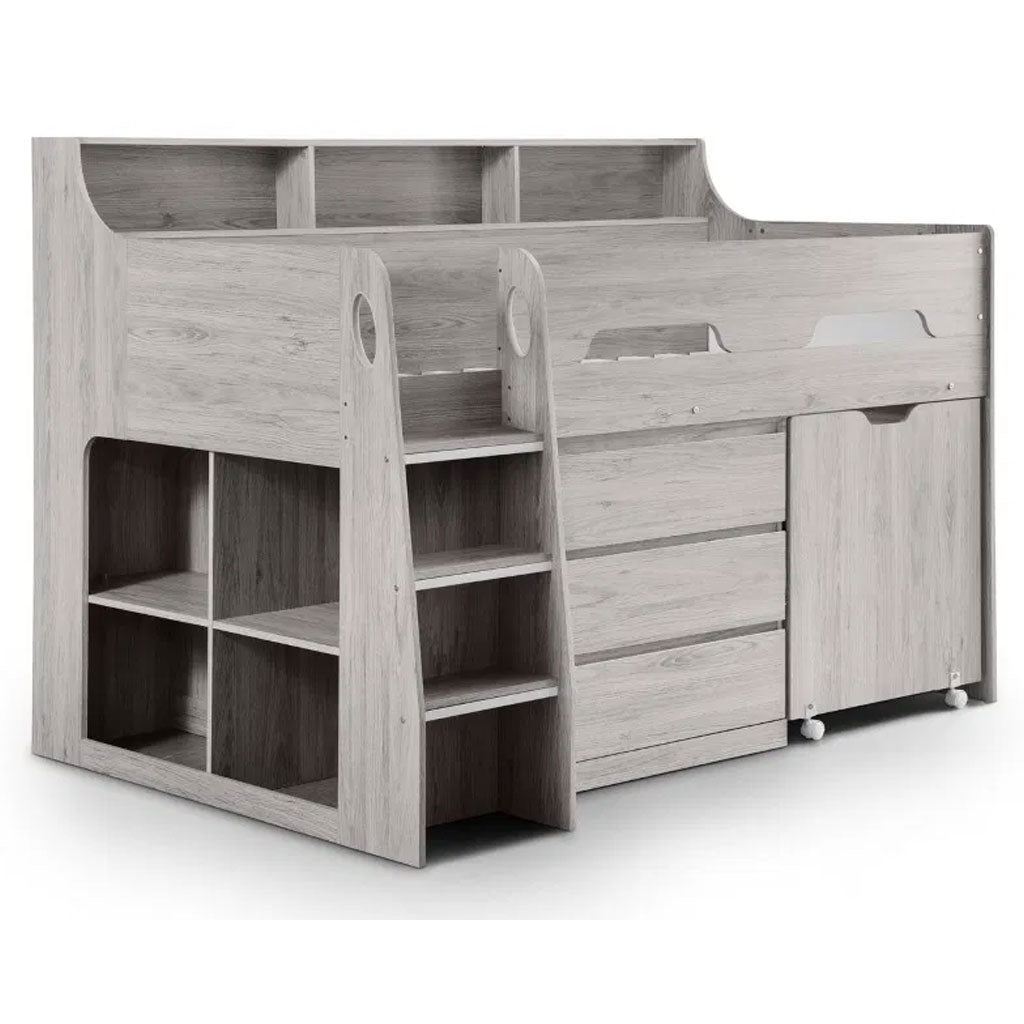 Wooden Mid Sleeper Bed With Ladder - Jupiter