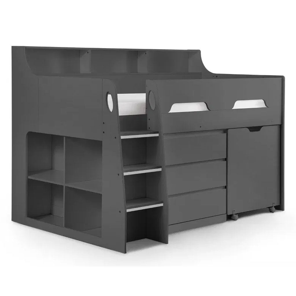 Wooden Mid Sleeper Bed With Ladder - Jupiter