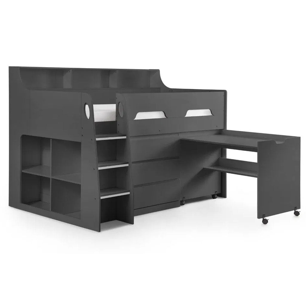 Wooden Mid Sleeper Bed With Ladder - Jupiter