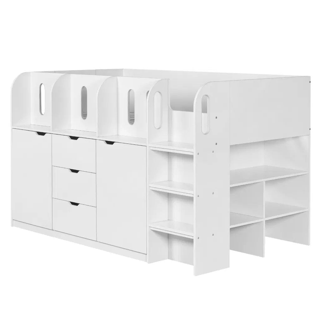 Wooden Mid Sleeper Bed With Ladder - Vision