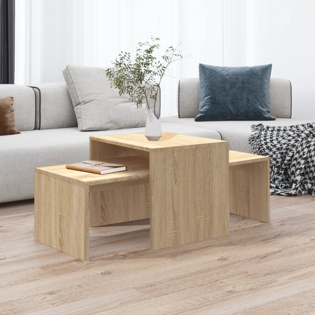 Wooden Nest Of 2 Coffee Tables 100cm Wide - Vantage Home