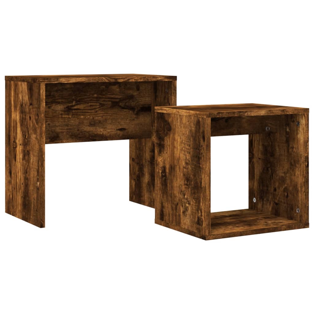 Wooden Nest Of 2 Coffee Tables 48cm Wide - Vantage Home