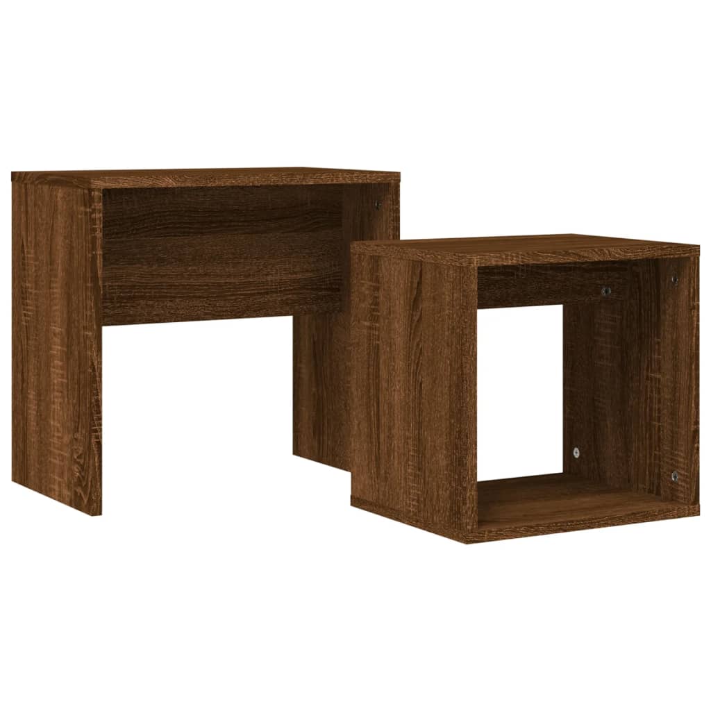 Wooden Nest Of 2 Coffee Tables 48cm Wide - Vantage Home