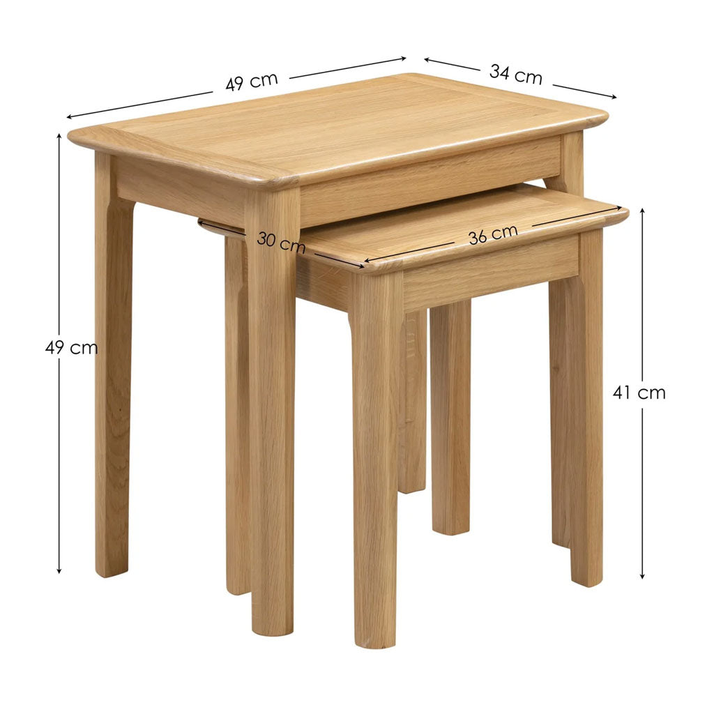 Wooden Nest Of 2 Tables - Cotswold