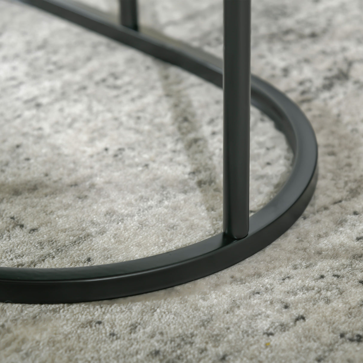 Wooden Nest of 2 Tables in Marble Effect - Velmora