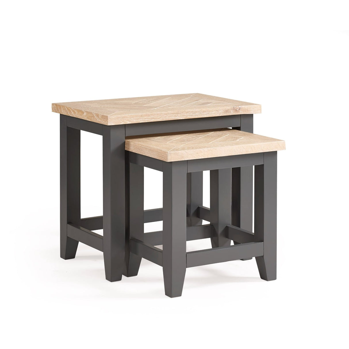 Wooden Nest Of 2 Tables Rectangular - Bordeaux