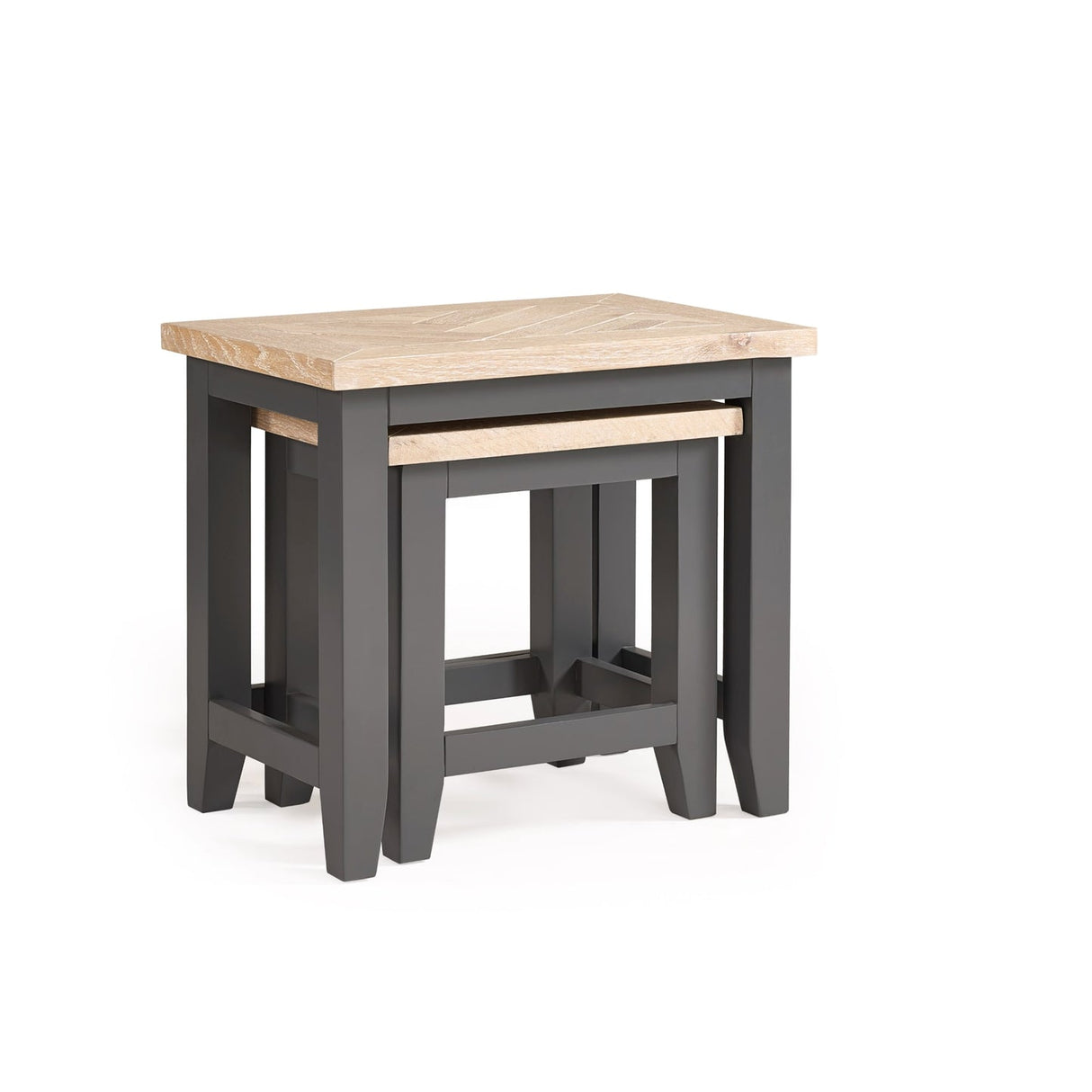 Wooden Nest Of 2 Tables Rectangular - Bordeaux